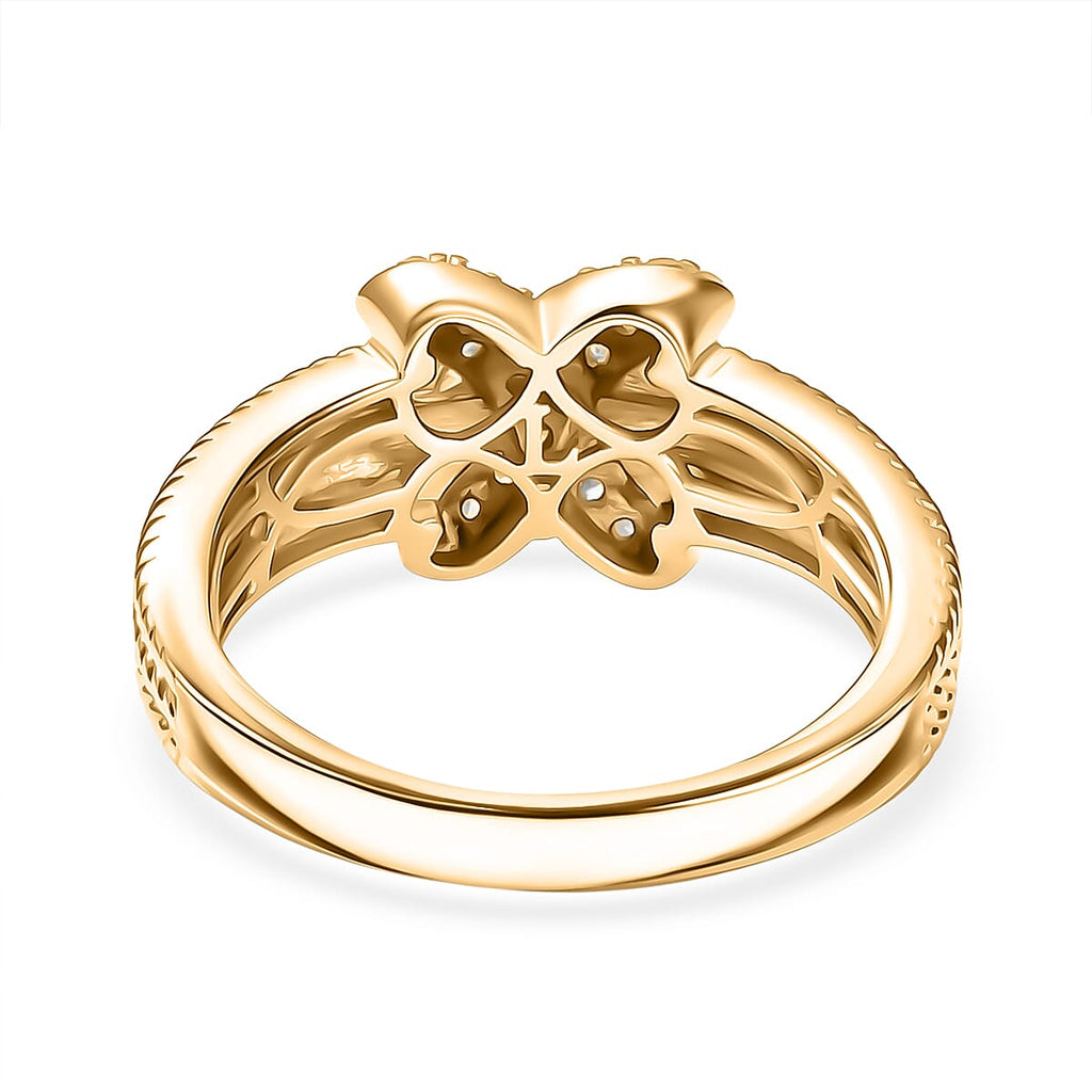 Luxuriant Lab Grown Diamond (SI-GH) Ring in 18K Vermeil Yellow Gold Plated Sterling Silver 0.33 Ct.
