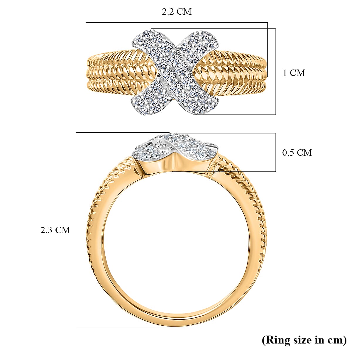 LUXURIANT Lab Grown Diamond Ring in 18K Vermeil Yellow Gold Plated Sterling Silver (SI-GH) 8274870 6