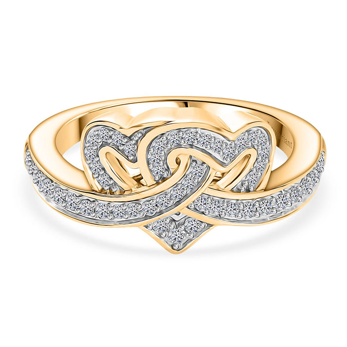 LUXURIANT Lab Grown Diamond Heart Ring in 18K Vermeil Yellow Gold Plated Sterling Silver 8286180 1