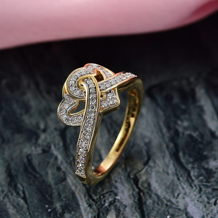 LUXURIANT Lab Grown Diamond Heart Ring in 18K Vermeil Yellow Gold Plated Sterling Silver 8286180 2