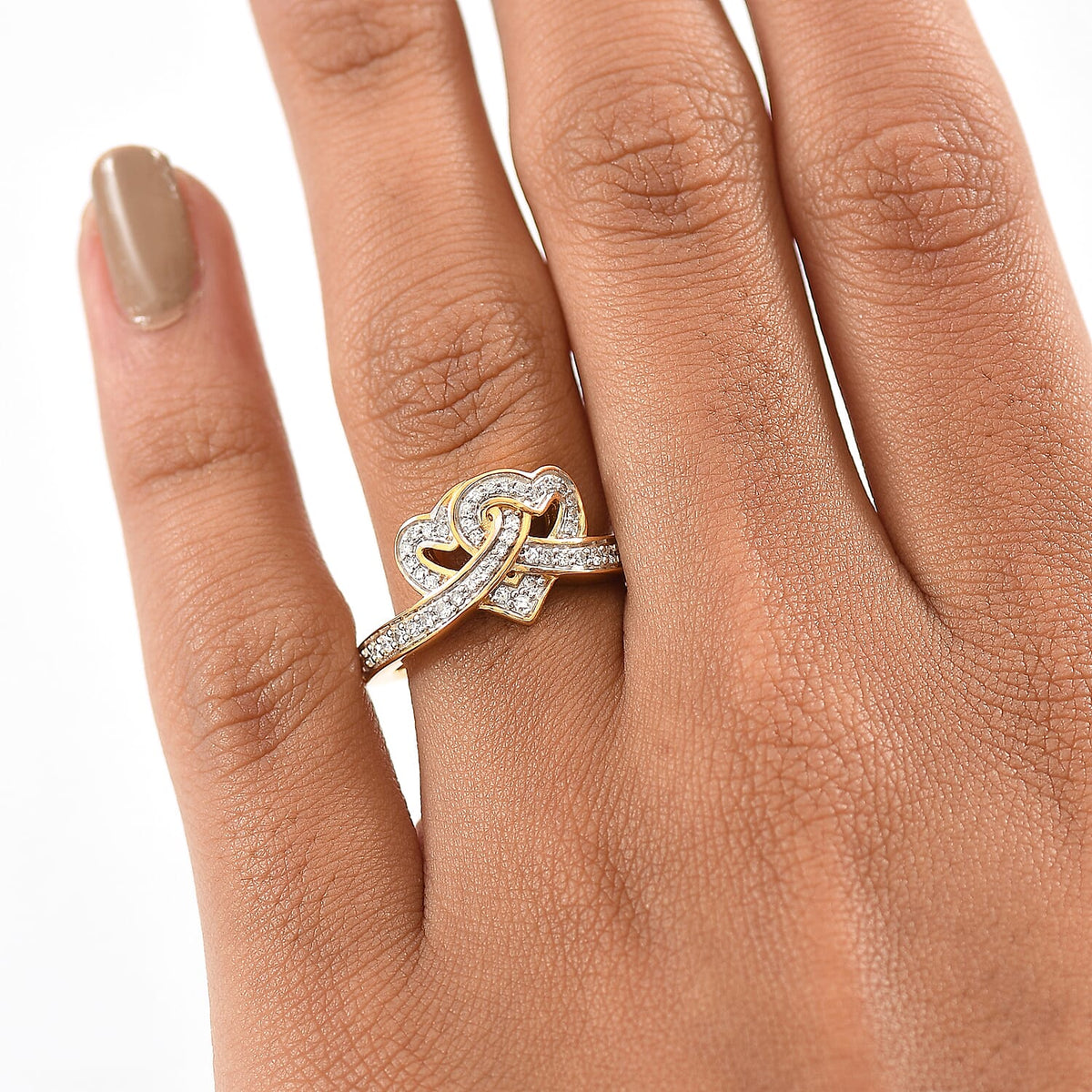 LUXURIANT Lab Grown Diamond Heart Ring in 18K Vermeil Yellow Gold Plated Sterling Silver 8286180 3