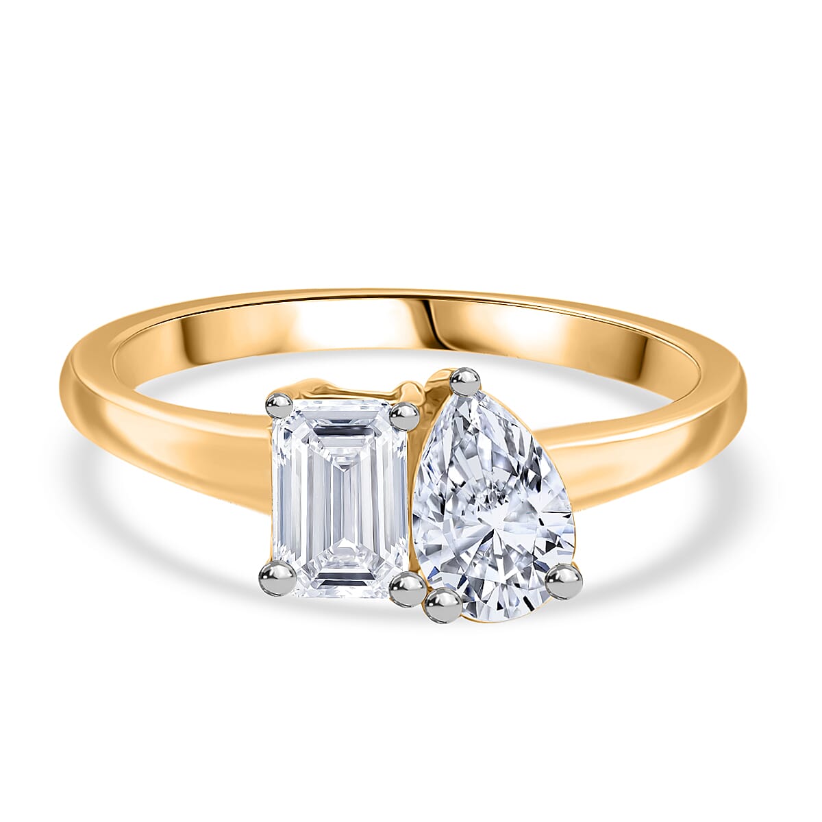 RACHEL GALLEY SGL Certified (VS-E-F) Lab Grown Diamond Ring in 18K Vermeil Yellow Gold Plated Sterling Silver 1.04 Ct. 8343019 0