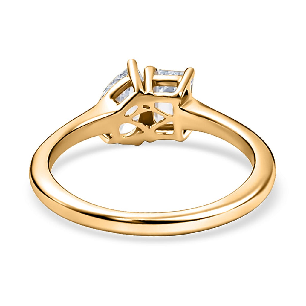 RACHEL GALLEY SGL Certified (VS-E-F) Lab Grown Diamond Ring in 18K Vermeil Yellow Gold Plated Sterling Silver 1.04 Ct.