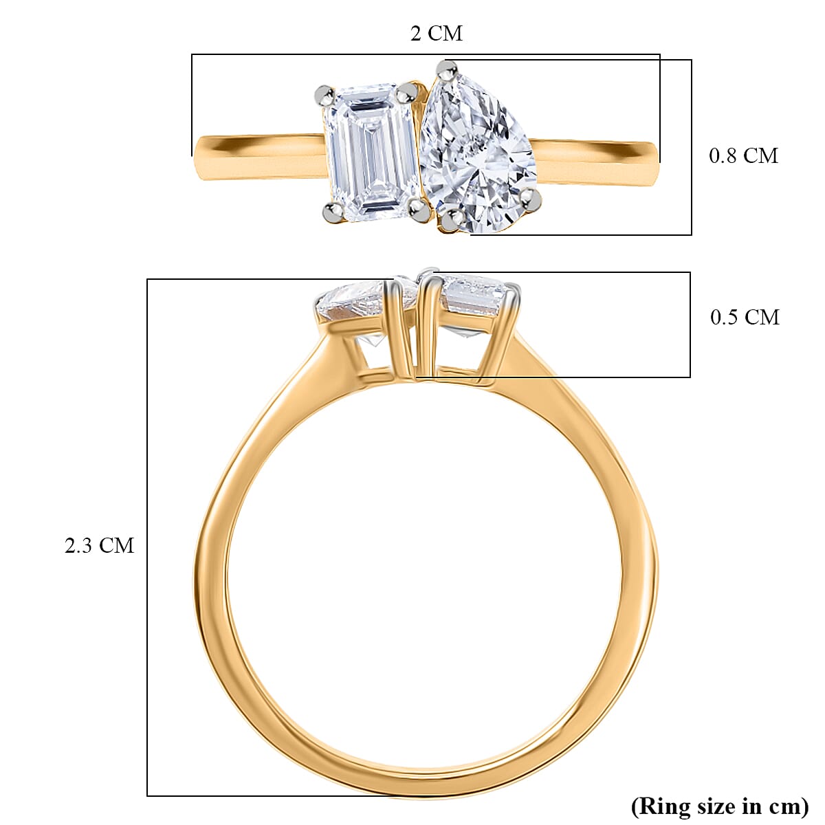 RACHEL GALLEY SGL Certified (VS-E-F) Lab Grown Diamond Ring in 18K Vermeil Yellow Gold Plated Sterling Silver 1.04 Ct. 8343019 6