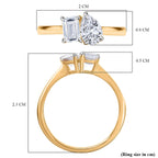 RACHEL GALLEY SGL Certified (VS-E-F) Lab Grown Diamond Ring in 18K Vermeil Yellow Gold Plated Sterling Silver 1.04 Ct.
