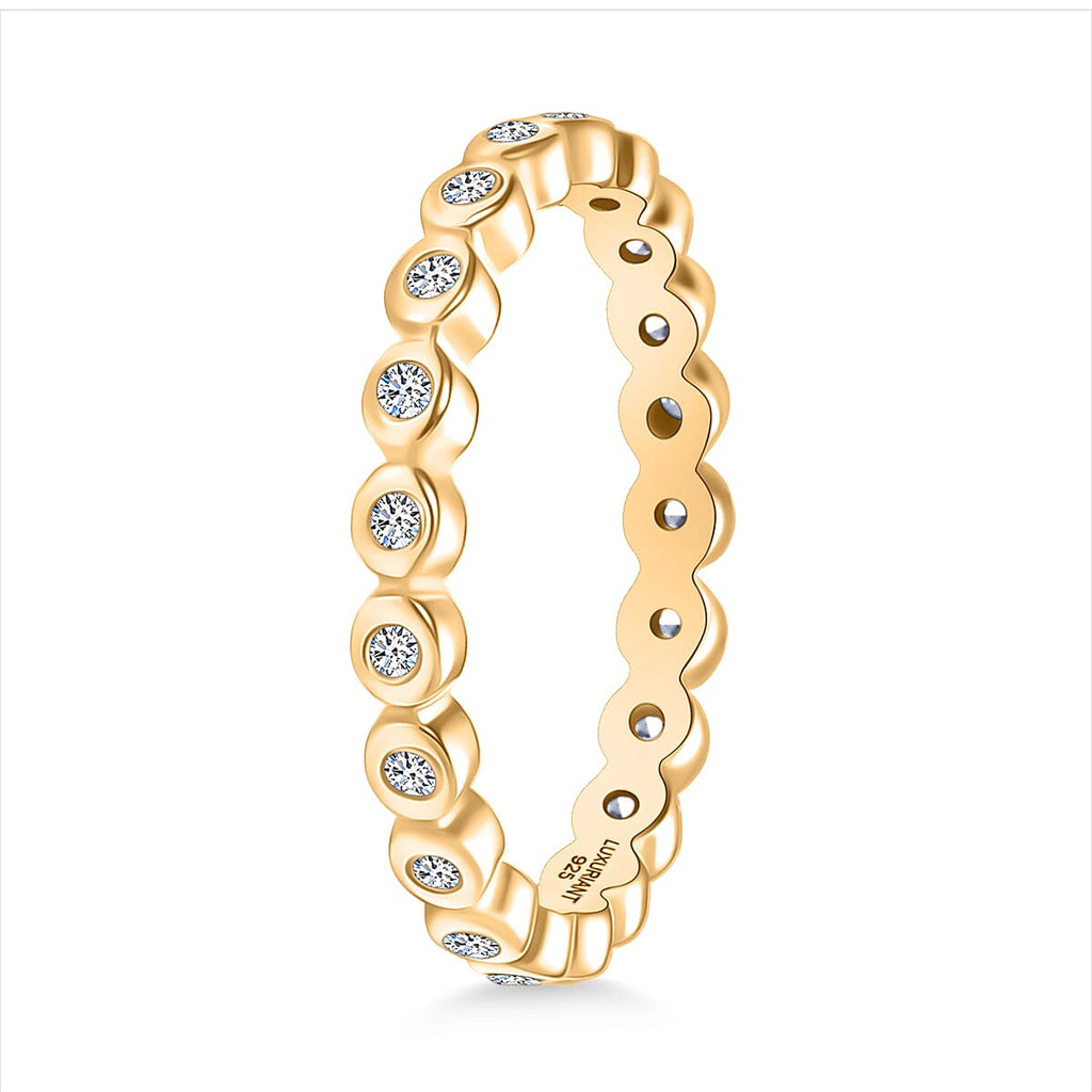 Luxuriant Lab Grown Diamond Full Eternity Band Ring in 18K YG VermeilSterling Silver  0.260  Ct.