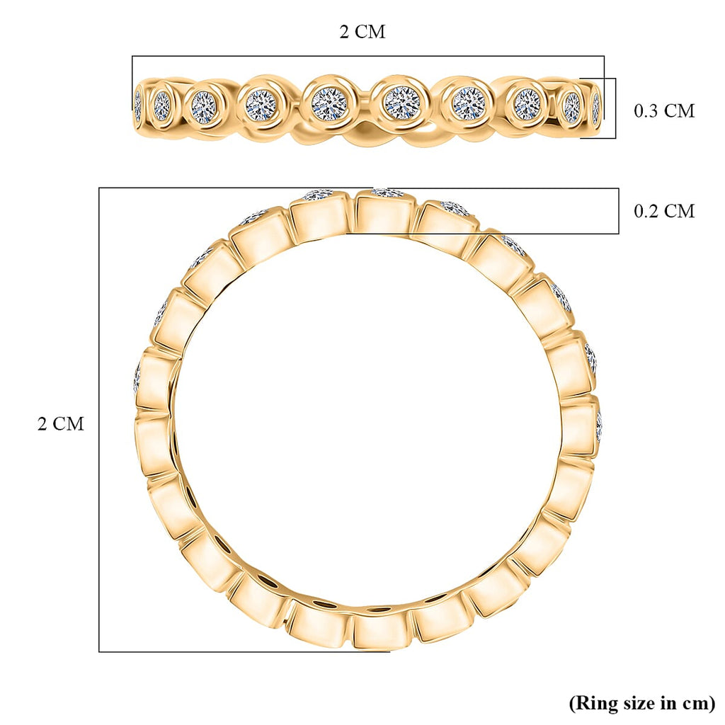 Luxuriant Lab Grown Diamond Full Eternity Band Ring in 18K YG VermeilSterling Silver  0.260  Ct.