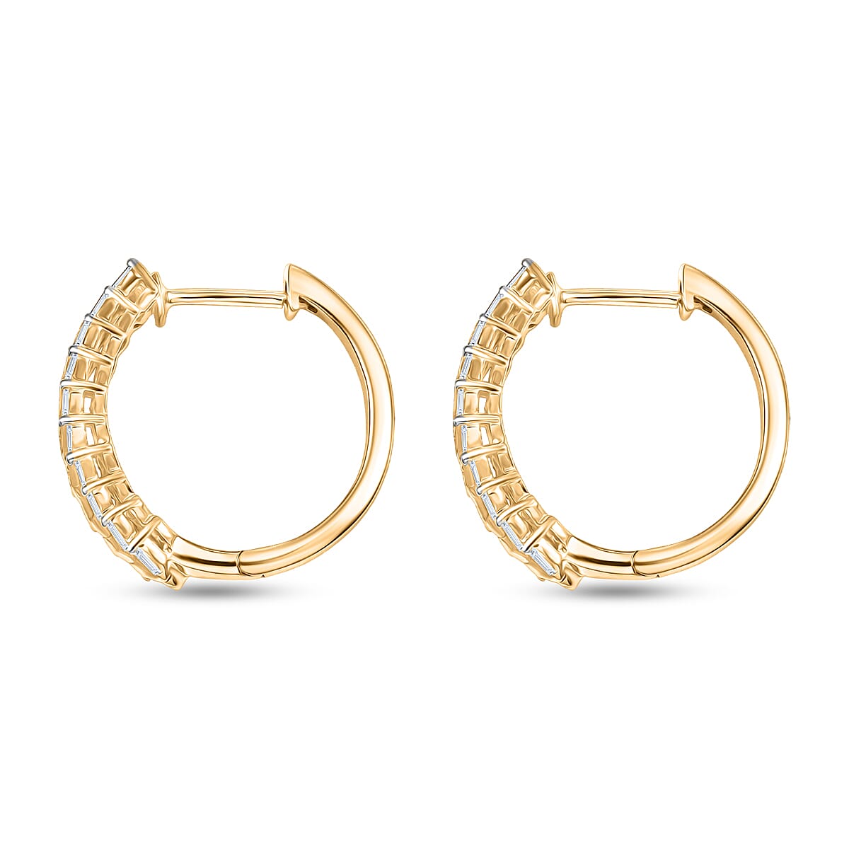 LUXURIANT 0.8 Ct. Lab Grown Diamond Hoop Earrings in 18K Vermeil Yellow Gold Plated Sterling Silver 8296523 4