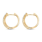 Luxuriant Lab Grown Diamond (SI-GH) Full Hoop Earring in 18K Vermeil Yellow Gold Plated Sterling Silver 0.80 Ct, Silver Wt. 4.81 Gms.