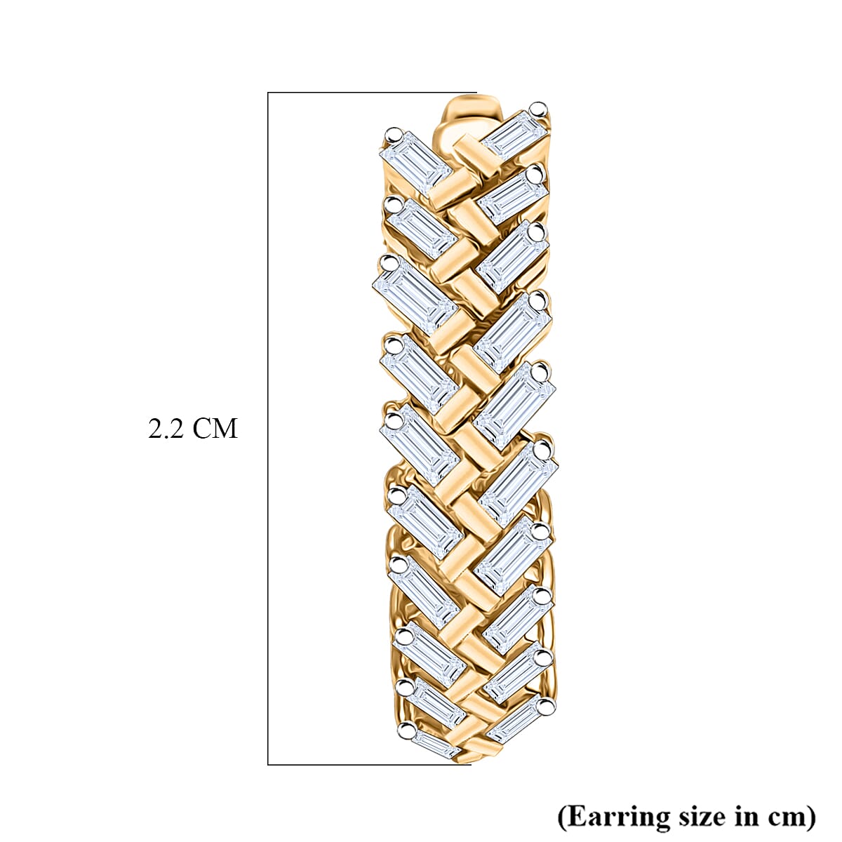 LUXURIANT 0.8 Ct. Lab Grown Diamond Hoop Earrings in 18K Vermeil Yellow Gold Plated Sterling Silver 8296523 5