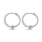 Luxuriant Lab Grown Diamond (SI-G-H) Full Hoop Earring in Rhodium Overlay Sterling Silver 0.33 Ct.