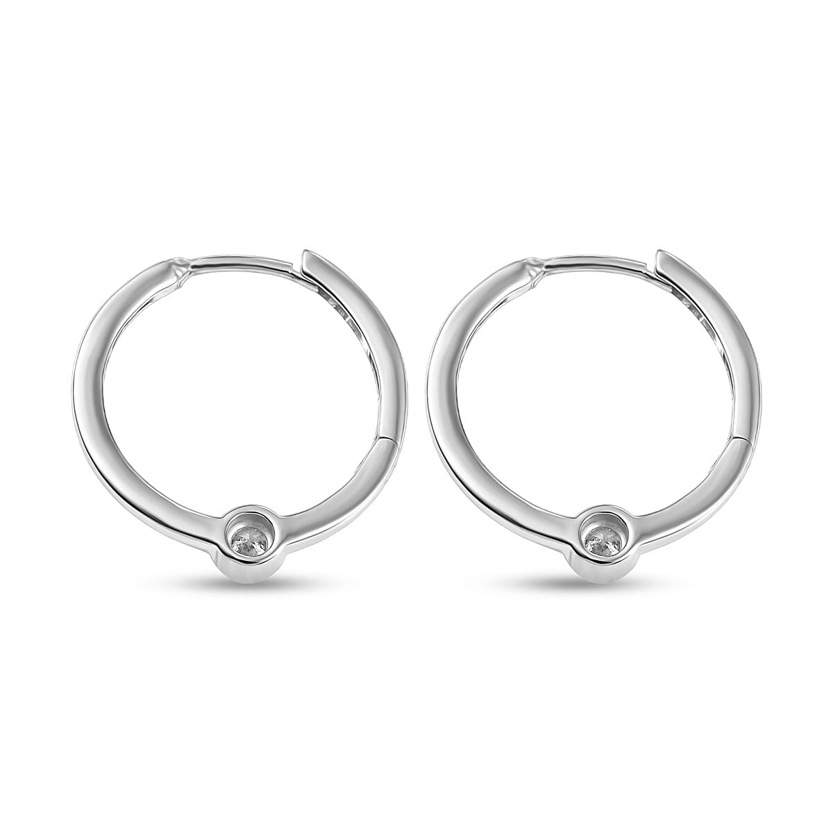 LUXURIANT Lab Grown Diamond Full Hoop Earring in Rhodium Overlay Sterling Silver 0.33 Ct. 8277645 5