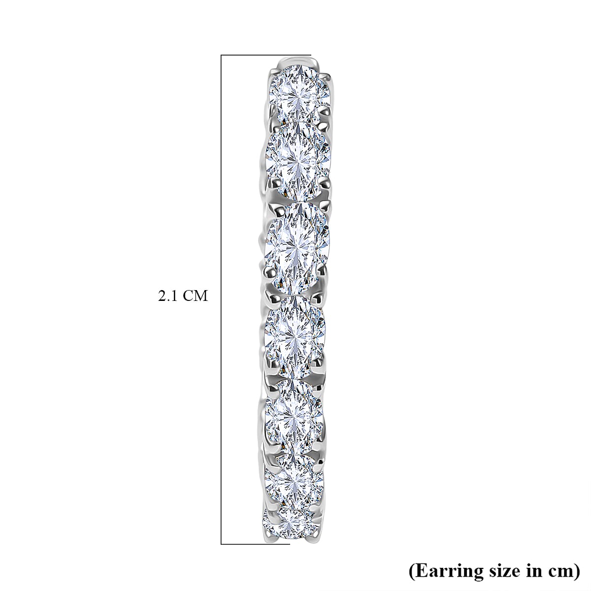 LUXURIANT 2.4 Ct. Lab Grown Diamond Full Hoop Earring in Rhodium Overlay Sterling Silver (VS-EF) 8285183 5
