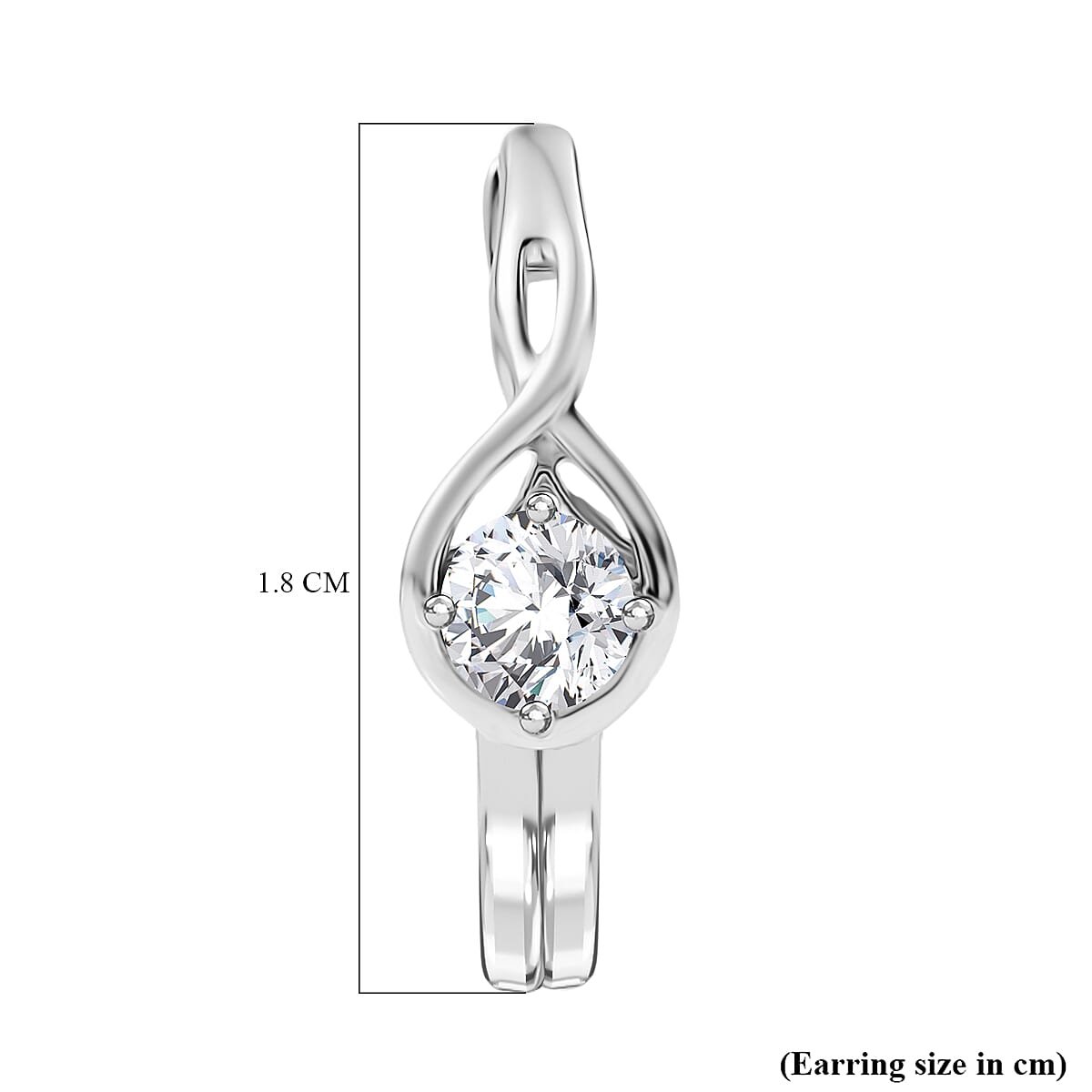 LUXURIANT 0.5 Ct. Lab Grown Diamond Hoop Earrings in Rhodium Overlay Sterling Silver 8321957 5