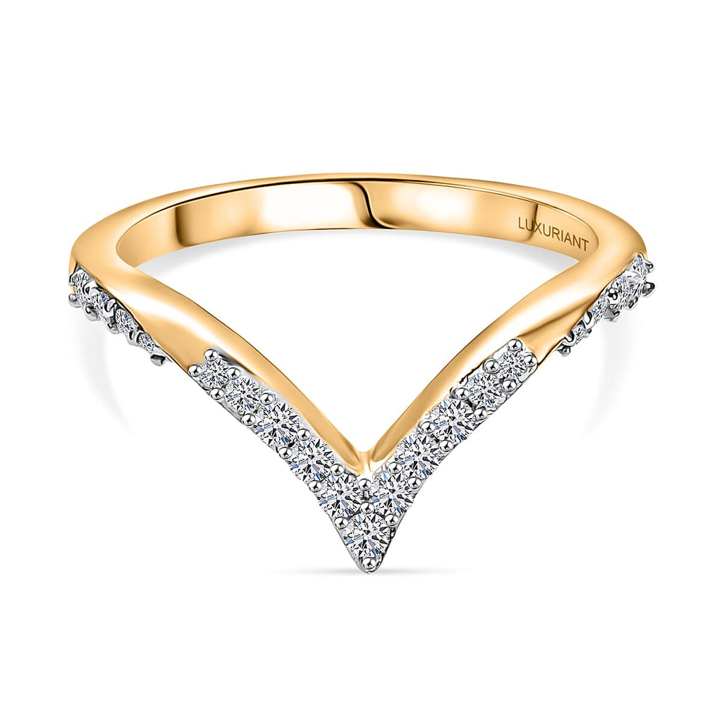 Luxuriant Lab Grown Diamond Half Eternity Band Ring in 18K YG VermeilSterling Silver  0.246  Ct.