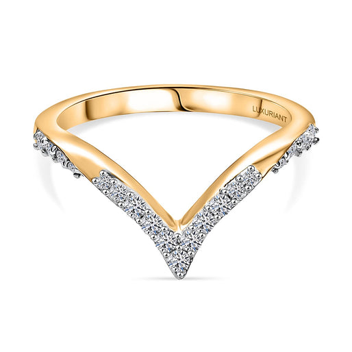 Luxuriant Lab Grown Diamond Half Eternity Band Ring in 18K YG VermeilSterling Silver  0.246  Ct.