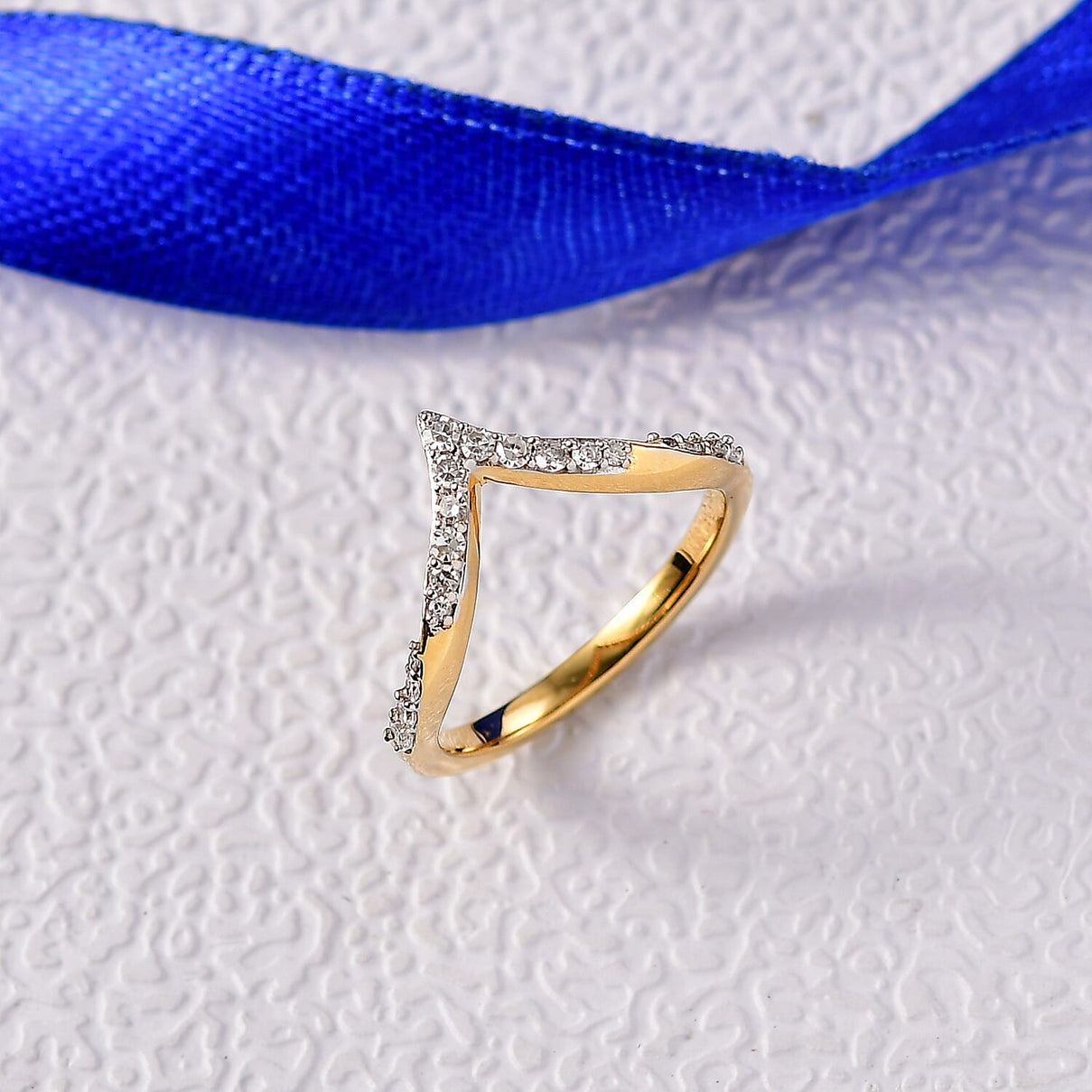 LUXURIANT Lab Grown Diamond Wishbone Ring in 18K Vermeil Yellow Gold Over Sterling Silver 8283568 2