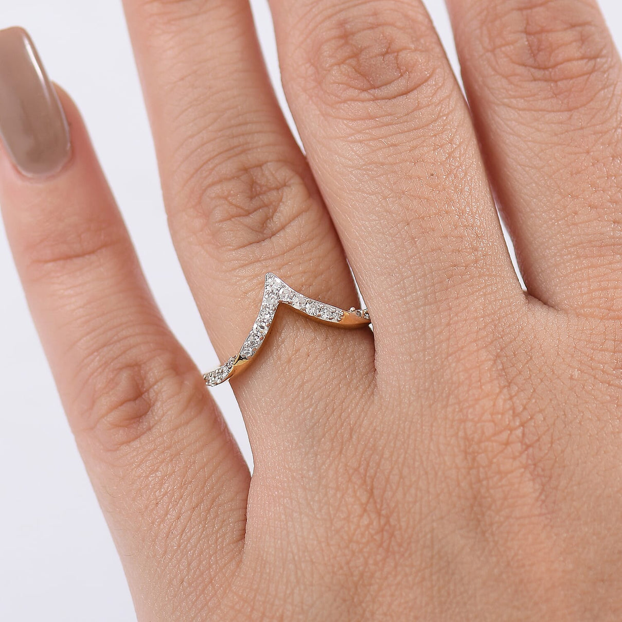 LUXURIANT Lab Grown Diamond Wishbone Ring in 18K Vermeil Yellow Gold Over Sterling Silver 8283568 3