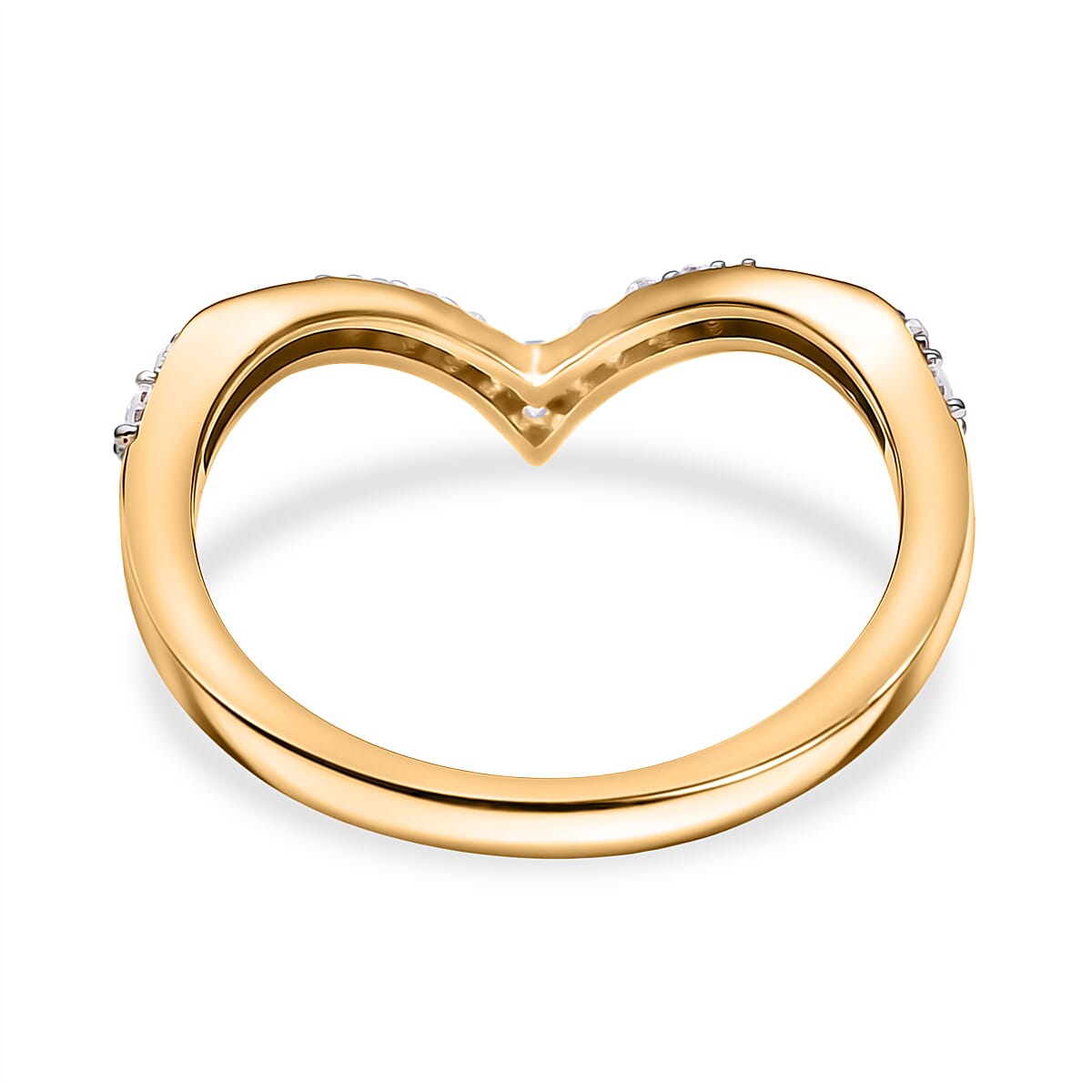 LUXURIANT Lab Grown Diamond Wishbone Ring in 18K Vermeil Yellow Gold Over Sterling Silver 8283568 5