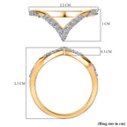 Luxuriant Lab Grown Diamond Half Eternity Band Ring in 18K YG VermeilSterling Silver  0.246  Ct.
