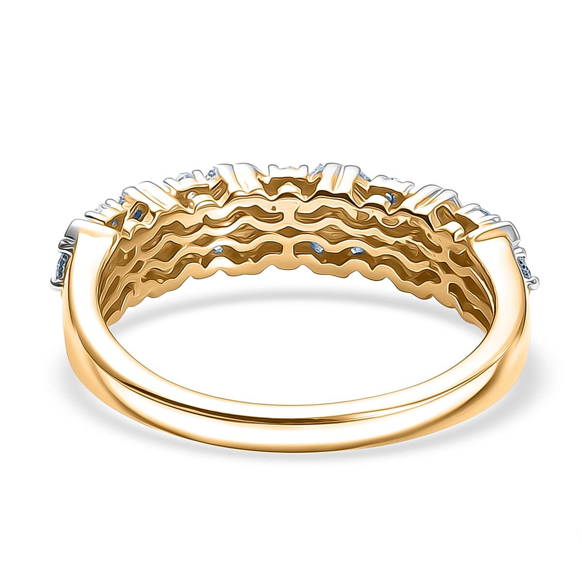 LUXURIANT Lab Grown Diamond Half Eternity Band Ring in 18K Vermeil Yellow Gold Plated Sterling Silver 0.60 Ct. 8287303 5