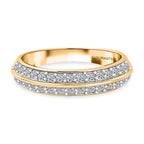 Luxuriant Lab Grown Diamond Half Eternity Band Ring in 18K YG VermeilSterling Silver  0.450  Ct.