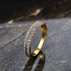 Luxuriant Lab Grown Diamond Half Eternity Band Ring in 18K YG VermeilSterling Silver  0.450  Ct.