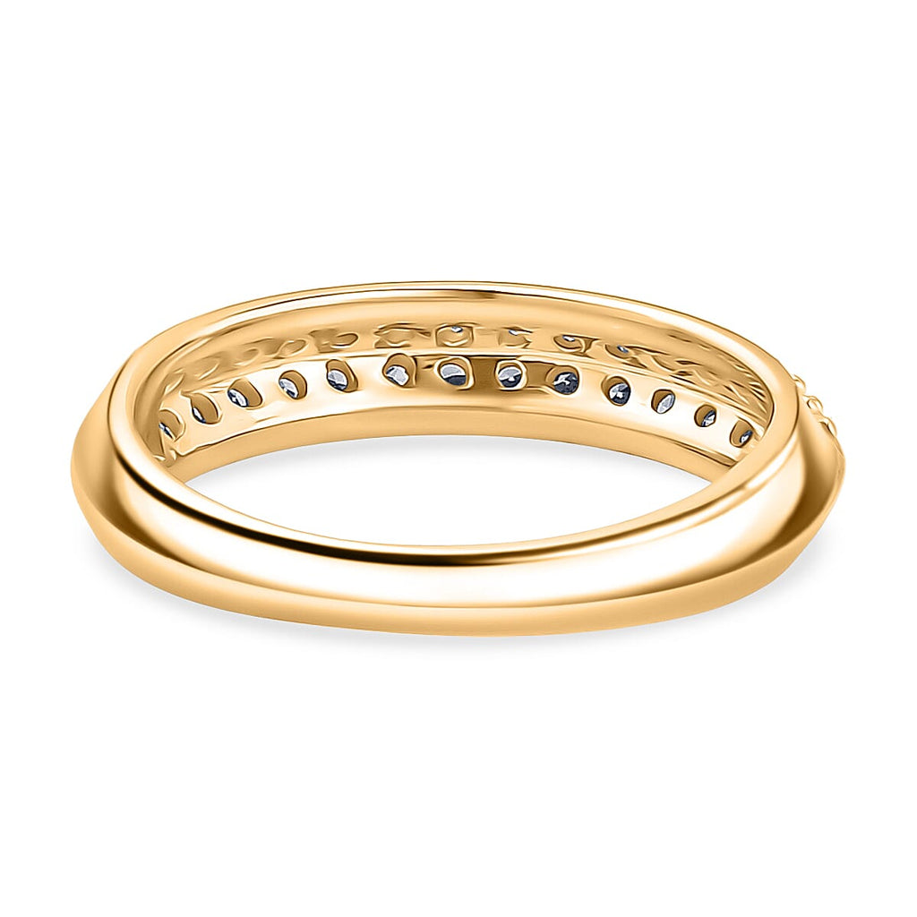 Luxuriant Lab Grown Diamond Half Eternity Band Ring in 18K YG VermeilSterling Silver  0.450  Ct.