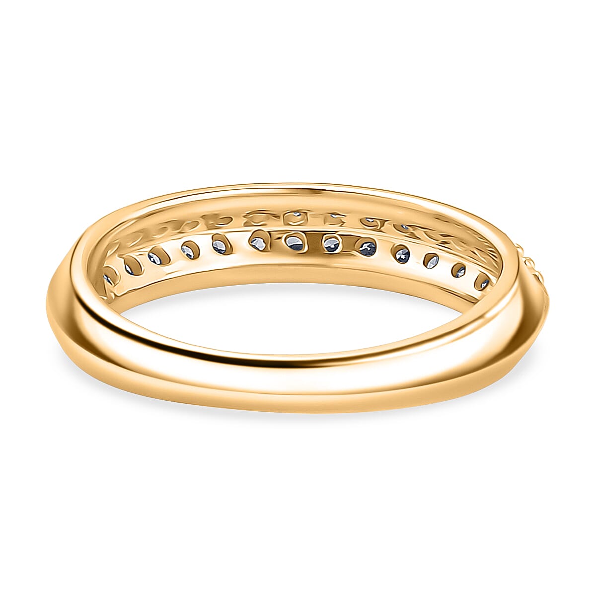 LUXURIANT 0.45 Ct. Lab Grown Diamond Half Eternity Band Ring in 18K Vermeil Yellow Gold Plated Sterling Silver 8300818 5