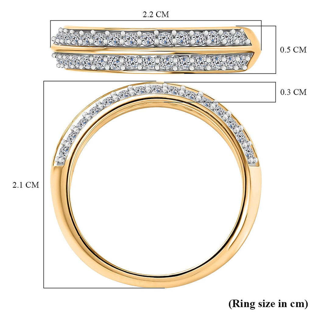 Luxuriant Lab Grown Diamond Half Eternity Band Ring in 18K YG VermeilSterling Silver  0.450  Ct.