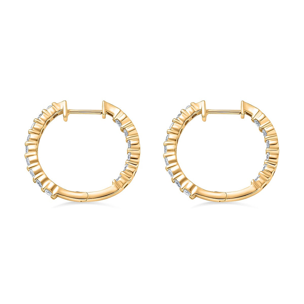 Luxuriant Lab Grown Diamond (SI-GH) J Hoop Half Hoop Earring in 18K Vermeil Yellow Gold Plated Sterling Silver 1.89 Ct, Silver Wt. 5.22 Gms.