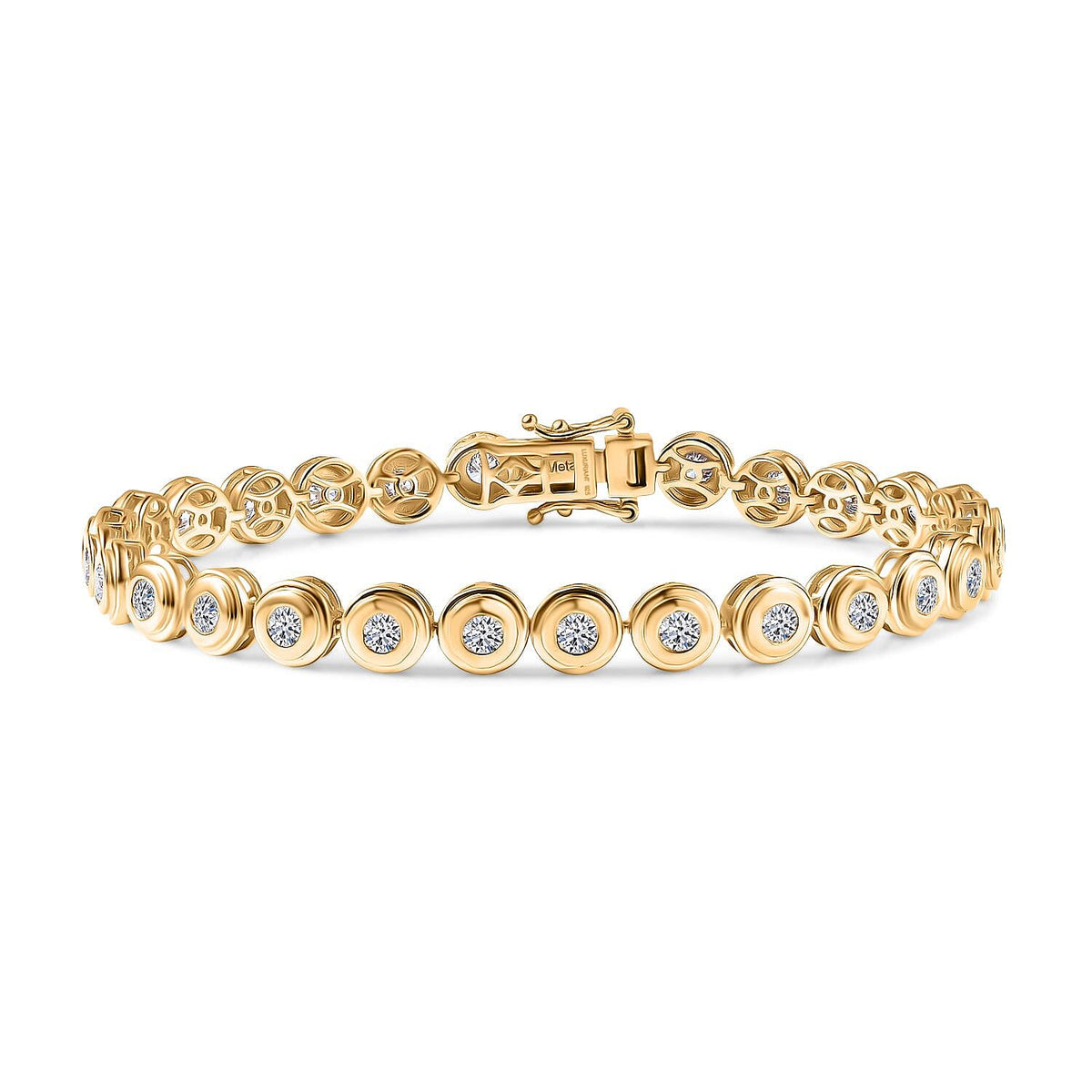 Luxuriant 4 Ct. Lab Grown Diamond SI/G-H Tennis Bracelet (Size 7.5) with GB Lock Box in 18K Vermeil Yellow Gold Plated Sterling Silver 8272393 0