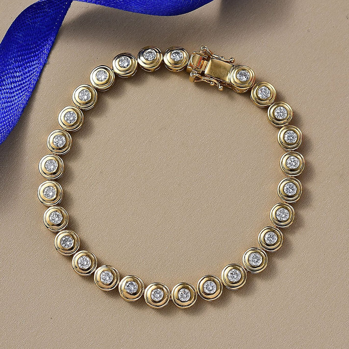 LUXURIANT 4 Ct. Lab Grown Diamond Line Bracelet in 18K Vermeil Yellow Gold Plated Sterling Silver 8272393 2