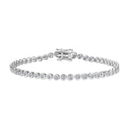Luxuriant Lab Grown Diamond (SI-GH) Line Bracelet 1 Row (Size 7.5) with GB Lock Box in Rhodium Overlay Sterling Silver 3.06 Ct, Silver Wt. 9.32 Gms.