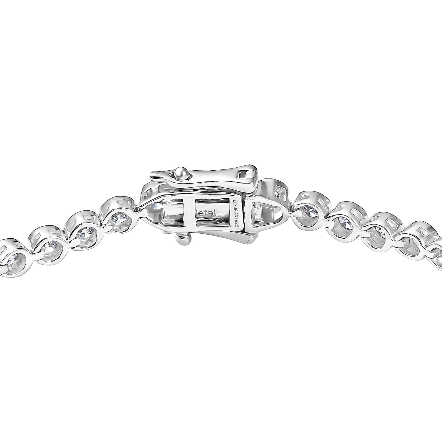 LUXURIANT 3 Ct. Lab Grown Diamond Tennis Bracelet 1 Row (Size 7.5) with GB Lock Box in Rhodium Overlay Sterling Silver (SI-GH) 8292656 4