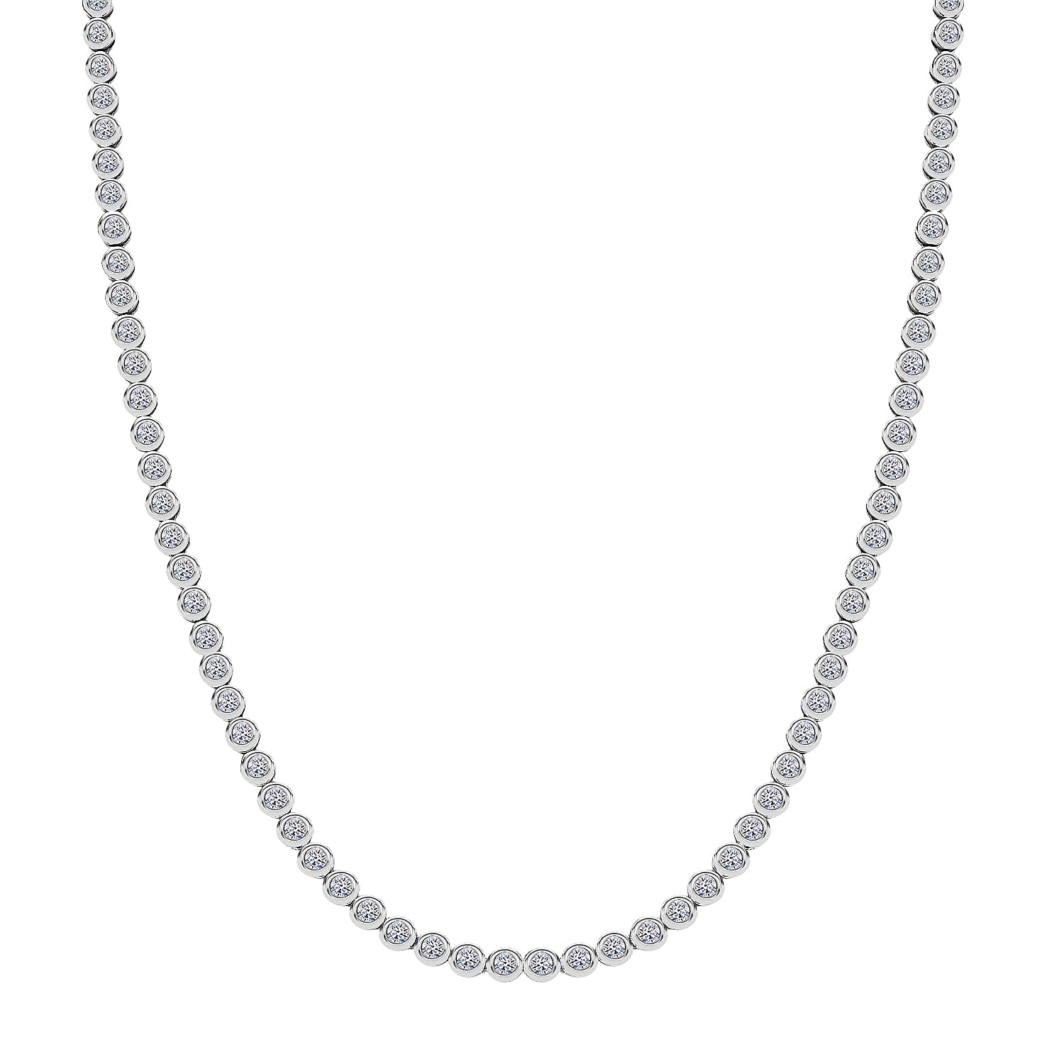 LUXURIANT 6 Ct. Lab Grown Diamond Line Necklace in Rhodium Overlay Sterling Silver, 20 Inch 8286596 0