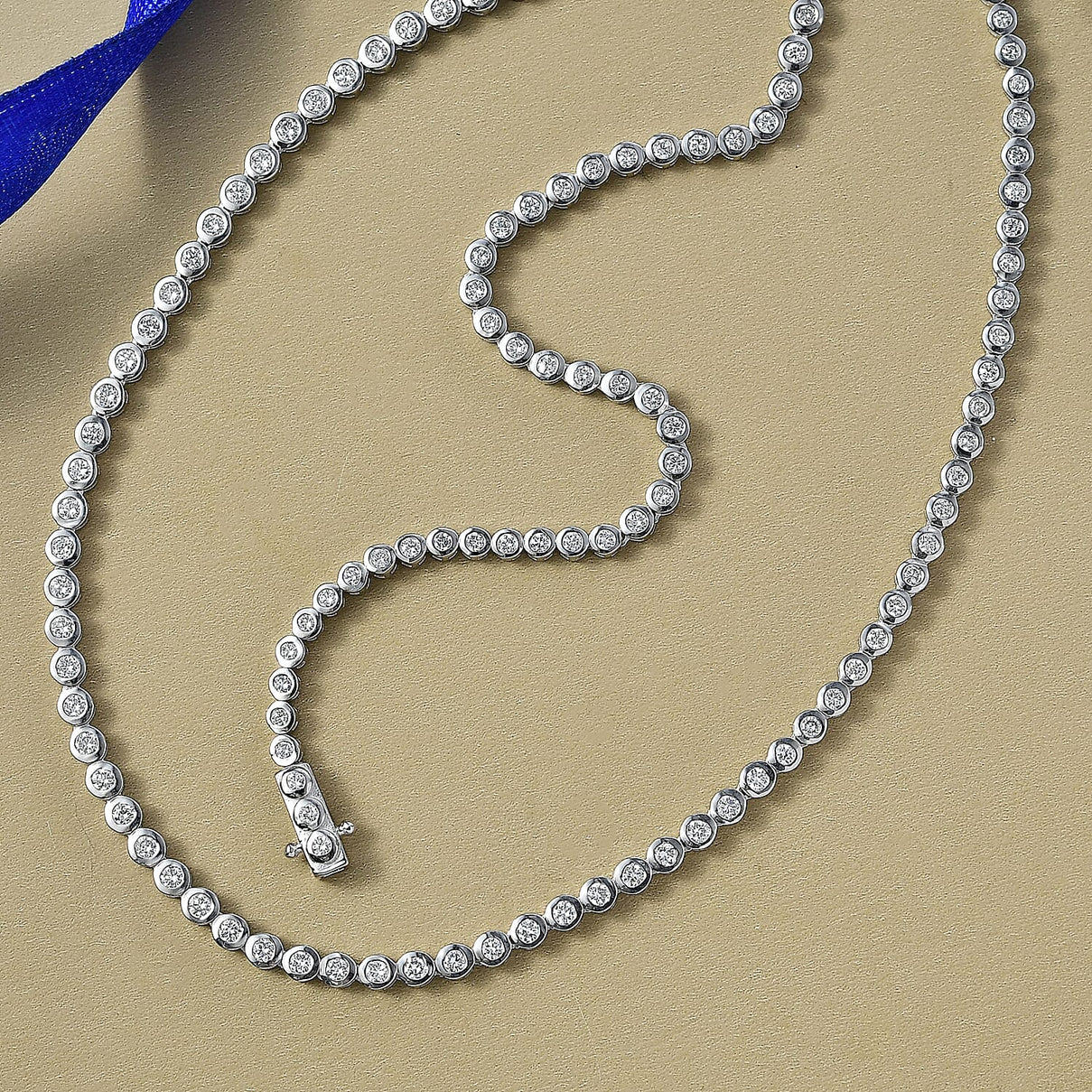 LUXURIANT 6 Ct. Lab Grown Diamond Line Necklace in Rhodium Overlay Sterling Silver, 20 Inch 8286596 2