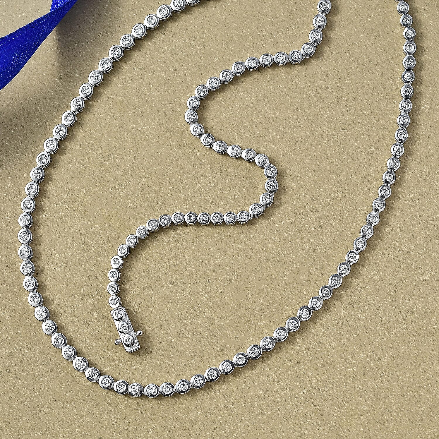 LUXURIANT 6 Ct. Lab Grown Diamond Line Necklace in Rhodium Overlay Sterling Silver, 20 Inch 8286596 2