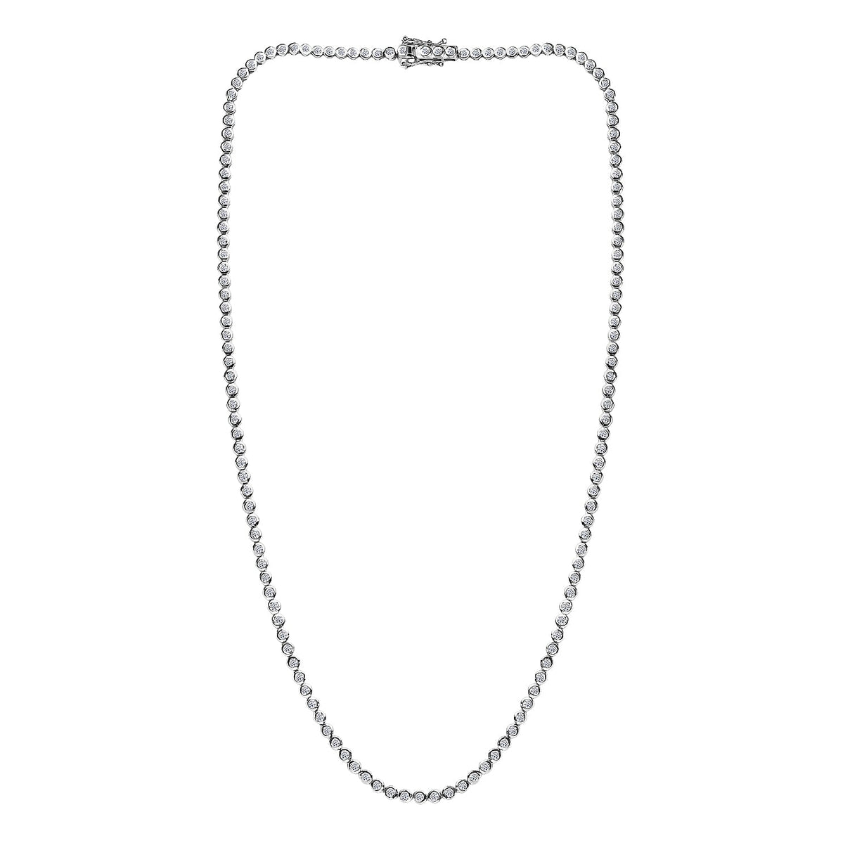 LUXURIANT 6 Ct. Lab Grown Diamond Line Necklace in Rhodium Overlay Sterling Silver, 20 Inch 8286596 4