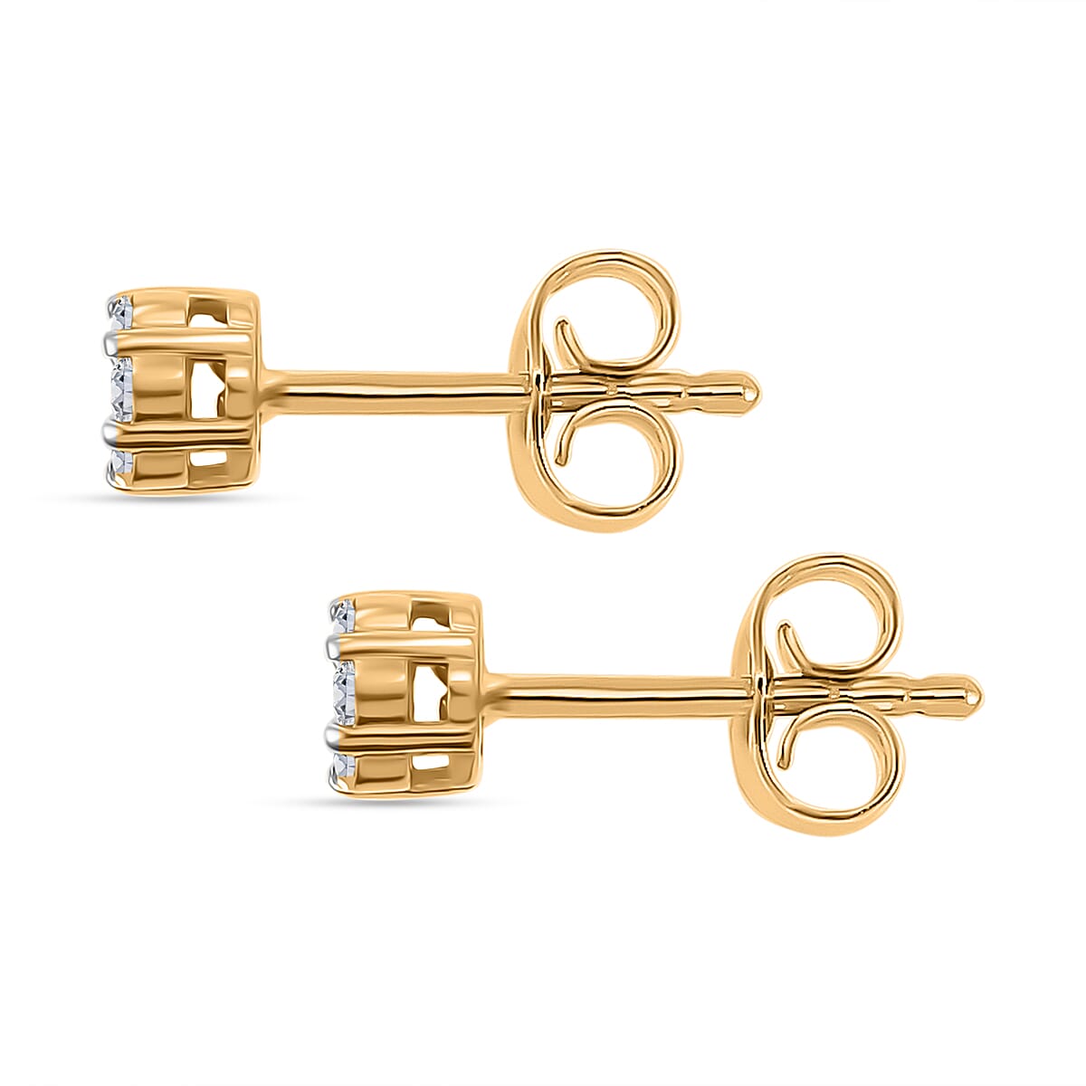 LUXURIANT Lab Grown Diamond Pressure Set Cluster Earring in 18K Vermeil Yellow Gold Over Sterling Silver 0.25 Ct. (SI-GH) 8226826 4