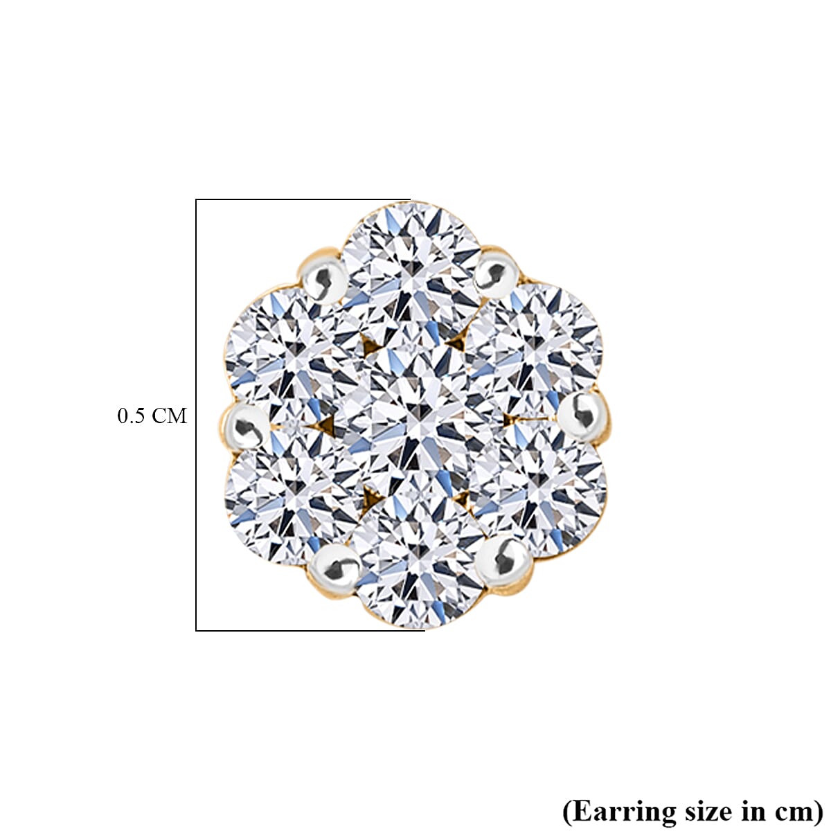 LUXURIANT Lab Grown Diamond Pressure Set Cluster Earring in 18K Vermeil Yellow Gold Over Sterling Silver 0.25 Ct. (SI-GH) 8226826 5