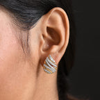 Luxuriant Lab Grown Diamond Main Stone With Side Stone Earring in 18K YG VermeilSterling Silver  0.988  Ct.