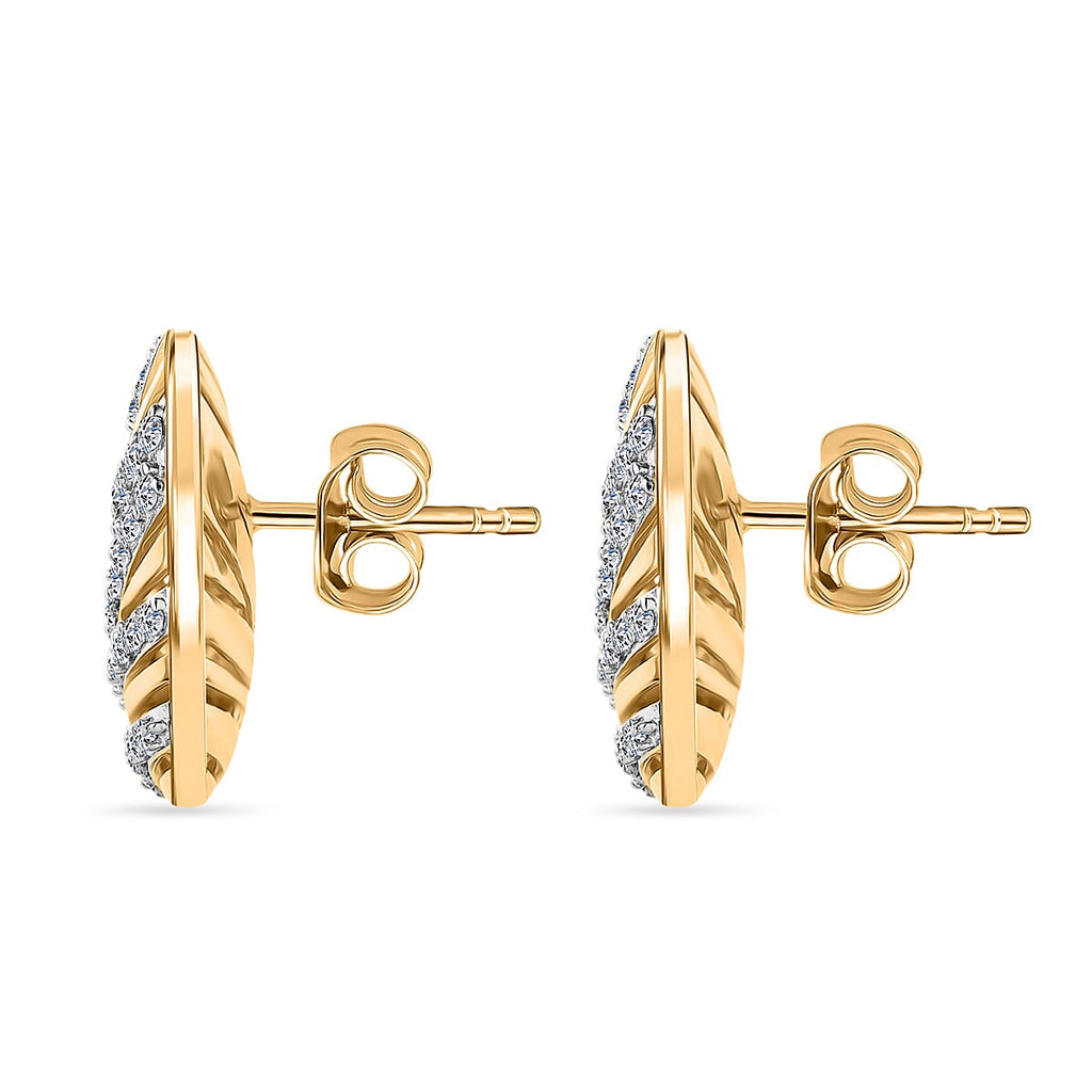 Luxuriant Lab Grown Diamond Main Stone With Side Stone Earring in 18K YG VermeilSterling Silver  0.988  Ct.