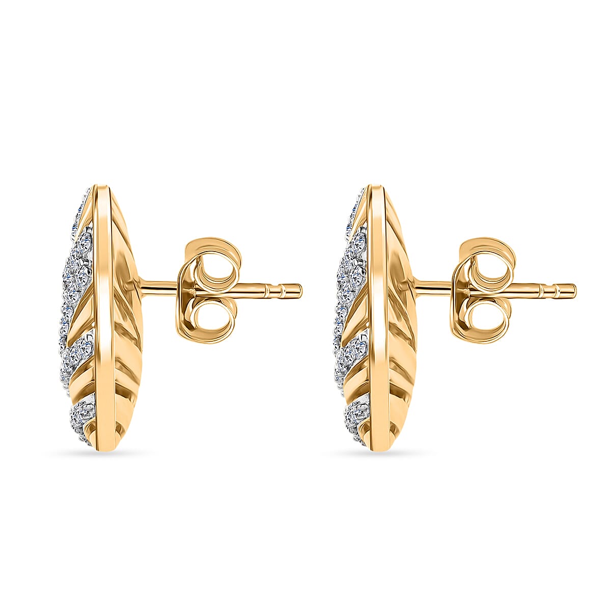 LUXURIANT 0.98 Ct. Lab Grown Diamond Teardrop Earring in 18K Vermeil Yellow Gold Plated Sterling Silver (SI-GH) 8266684 4