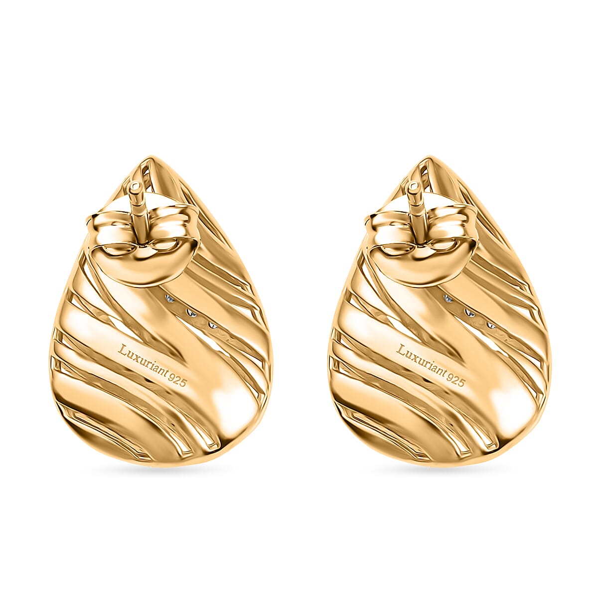 LUXURIANT 0.98 Ct. Lab Grown Diamond Teardrop Earring in 18K Vermeil Yellow Gold Plated Sterling Silver (SI-GH) 8266684 5