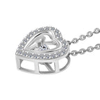 Luxuriant Lab Grown Heart Dancing Diamond (SI) Pendant in Rhodium Overlay Sterling Silver