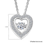 Luxuriant Lab Grown Heart Dancing Diamond (SI) Pendant in Rhodium Overlay Sterling Silver