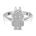 Luxuriant Round Cut Lab Grown Diamond (SI-GH) Ring in Rhodium Overlay Sterling Silver 0.25 Ct.