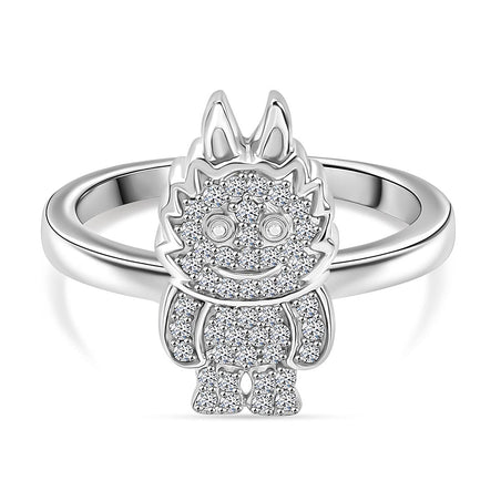 LUXURIANT Lab Grown Diamond Doll Ring in Rhodium Overlay Sterling Silver 8248125 1