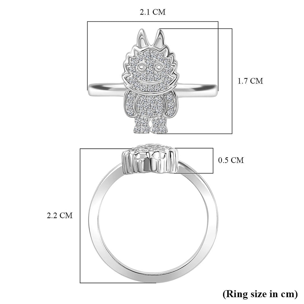 Luxuriant Round Cut Lab Grown Diamond (SI-GH) Ring in Rhodium Overlay Sterling Silver 0.25 Ct.